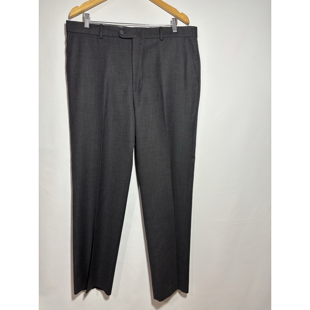 Linea Naturale Luxe‎ Pants Mens 36x30 Black/Gray Dress Slacks 100% Wool